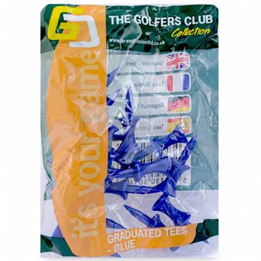 Golfers Club Collection Graduated Plastic Tees 18mm Blue